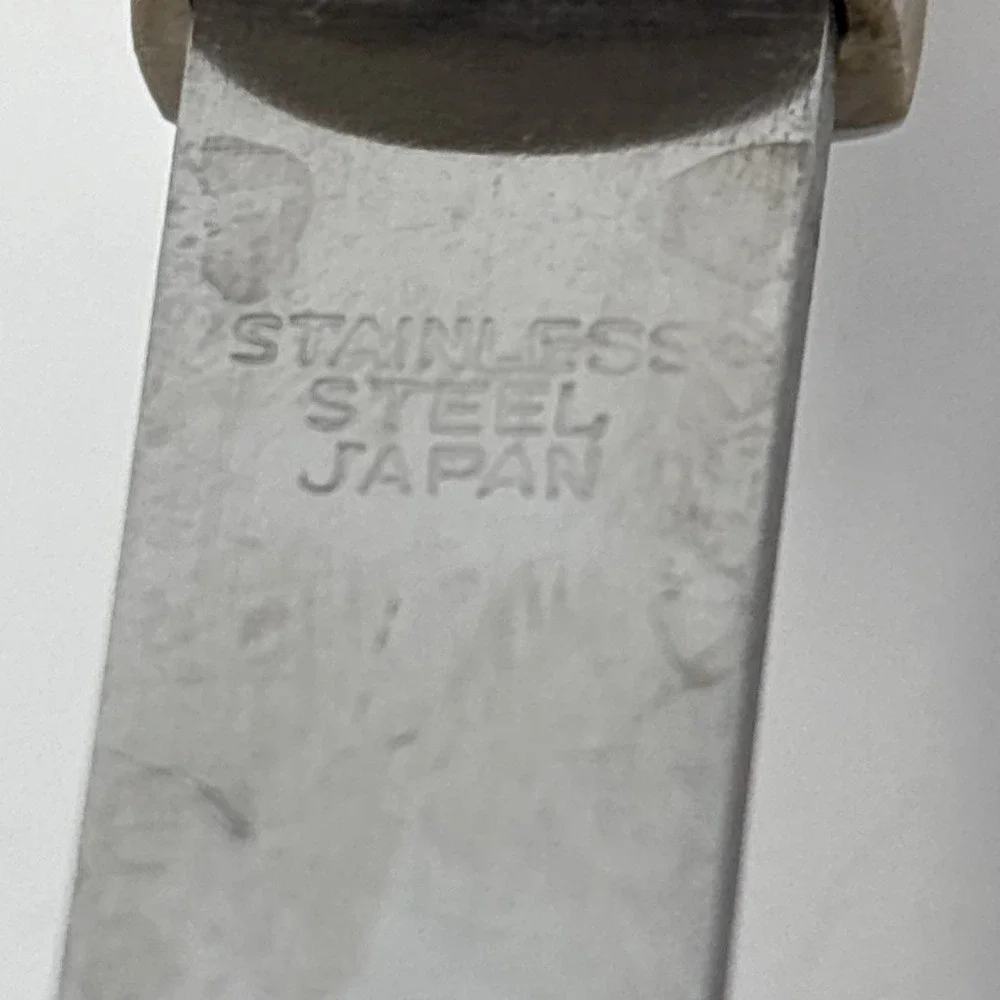Angled Spatula/Turner Vintage Stainless Steel Made In Japan Wheat‎ Handle Design